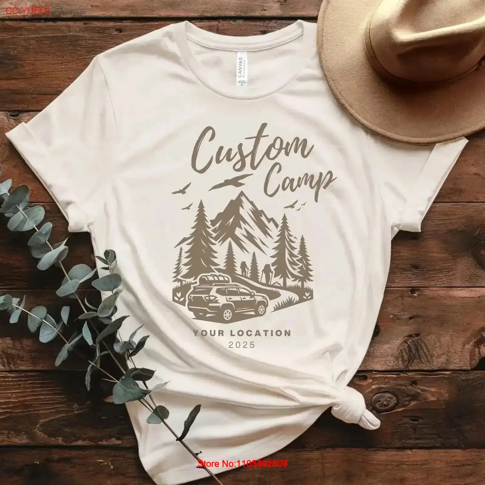 Outdoor Adventure Vacations For Families - T-shirt de camping personnalisé avec emplacement