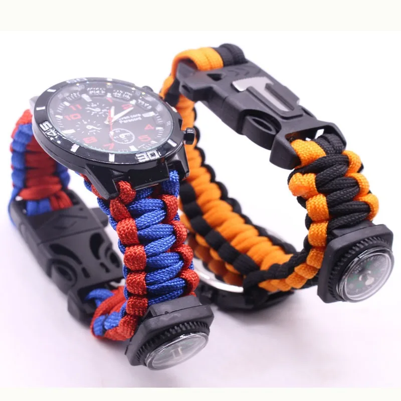 Outdoor Adventure Kit - Montre d'extérieur multifonctionnelle, corde de parapluie,