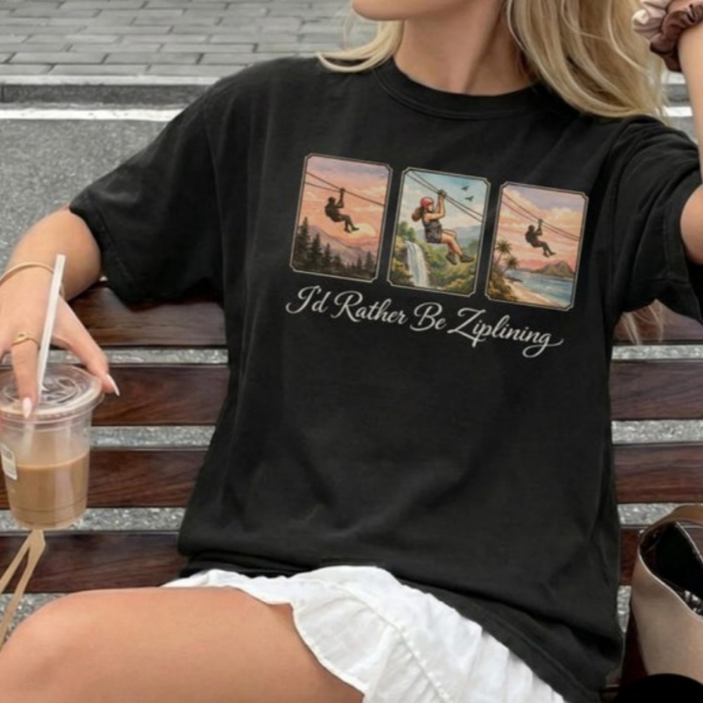 Outdoor Adventure Zipline - T-shirt « I'd Rather Be Ziplining