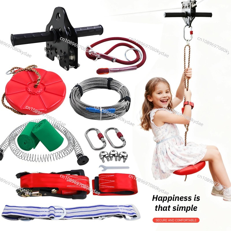 Outdoor Adventure Zipline - Kit de tyrolienne pour enfants, ensemble