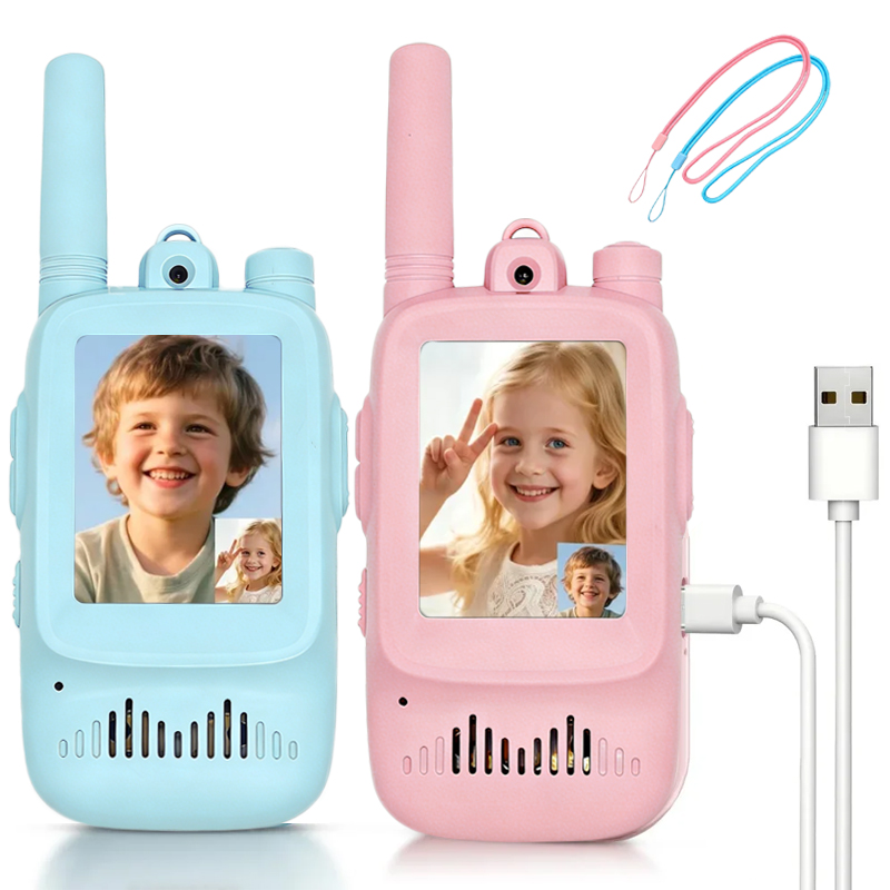 Outdoor Adventure Videos - 2 talkies-walkies vidéo pour enfants, rechargeables,