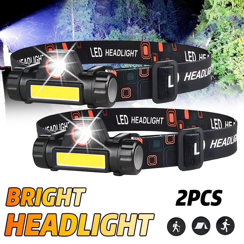 Headlamp Waterproof Rechargeable - Lampe frontale LED COB rechargeable par