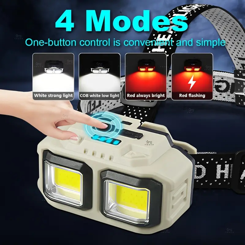Lampe frontale LED COB Recharg - Headlamp Waterproof Rechargeable avis et prix